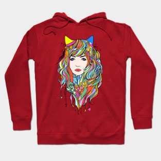 colorful girl Hoodie